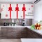 8 Pieces Christmas Cabinet Ribbons Bows Decorations Large Red Kitchen Cabinet Door Ribbons and Bows for Christmas Party Supplies